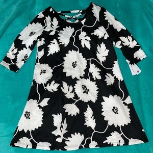 Robbie Bee Dress Black & White Petite Large
